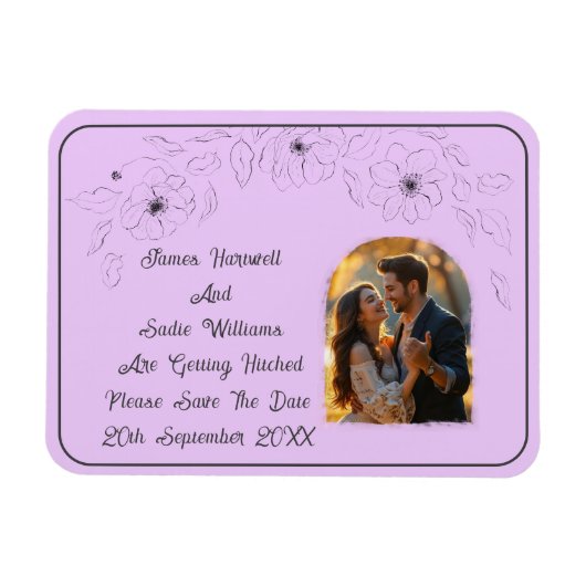 Anemone auf Light Lilac Magnet (Horizontal)