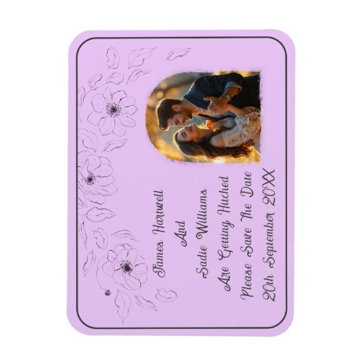 Anemone auf Light Lilac Magnet (Vertikal)