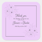 Anemone auf Light Lilac Quadratischer Aufkleber (Vorderseite)