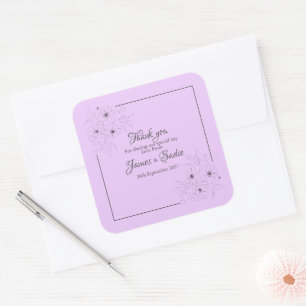 Anemone auf Light Lilac Quadratischer Aufkleber