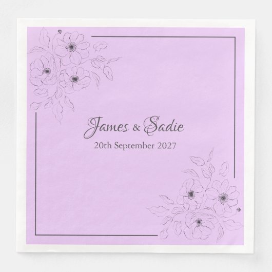 Anemone auf Light Lilac Serviette (Vorderseite)