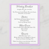 Anemone auf Lilac Wedding Breakfast Enclosure Card Begleitkarte (Rückseite)
