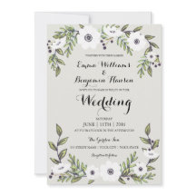 Anemone bemalt - Einladung zur Blumenhochzeit