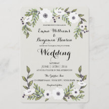 Anemone bemalt - Einladung zur Blumenhochzeit