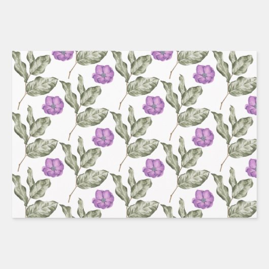 Anemone Birthday Wrapping Paper Sheets Geschenkpapier Set (Vorderseite 3)
