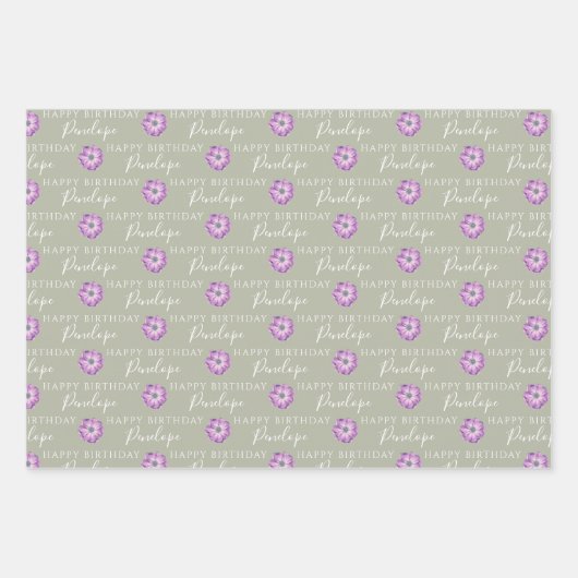 Anemone Birthday Wrapping Paper Sheets Geschenkpapier Set (Vorderseite 2)