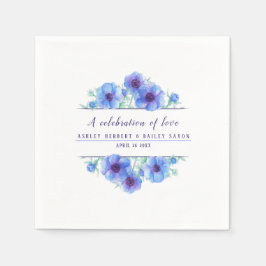 Anemone Blue Blume Aquarellkunst feiern Serviette