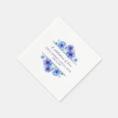Anemone Blue Blume Aquarellkunst feiern Serviette (Ecke)
