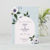 Anemone & blue delphinium 12x18 Weditation Einladung (Stehend Vorderseite)