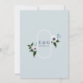 Anemone & blue delphinium 12x18 Weditation Einladung (Rückseite)