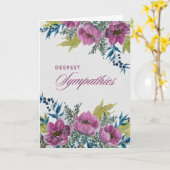 Anemone Blue & Pink Garland Sympathie Card Karte (Gelbe Blume)