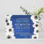 Anemone Blume Bat Mitzvah Einladung (Stehend Vorderseite)