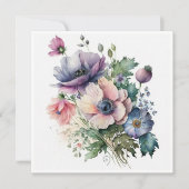 Anemone Blume Bouquet Greetings Card (Vorderseite)