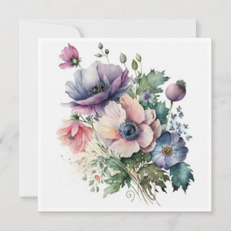 Anemone Blume Bouquet Greetings Card