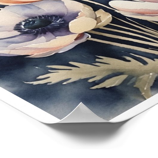 Anemone Blume Handmade Water Color Poster (Ecke)