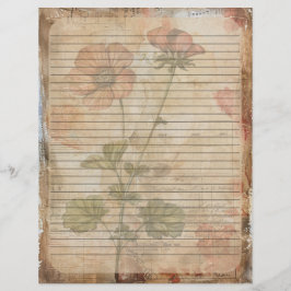 Anemone Blume Old Manuscript Briefbogen