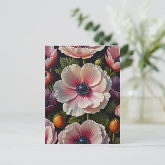 Anemone-Blume Postkarte (Stehend Vorderseite)
