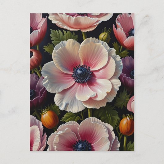 Anemone-Blume Postkarte (Vorderseite)