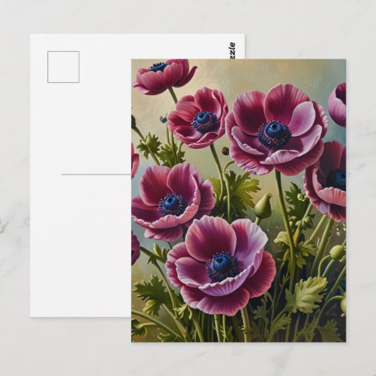 Anemone-Blume Postkarte (Vorne/Hinten)