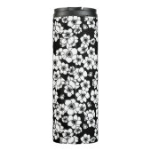 Anemone Blume Schwarz/Weiß Thermosbecher (Rückseite)