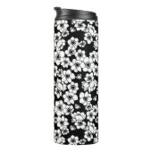 Anemone Blume Schwarz/Weiß Thermosbecher (Nach rechts gedreht)