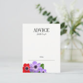 Anemone Blumenratte Karte für Wasserfarben (Stehend Vorderseite)