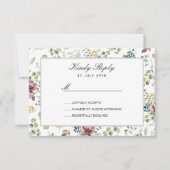 Anemone Blush Blue Gray Blume Wedding RSVP Karte (Vorderseite)