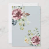 Anemone Blush Blue Gray Botanische Hochzeit Einladung (Rückseite)