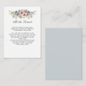 Anemone Blush Blue Gray WEDDING Details Begleitkarte (Vorne/Hinten)