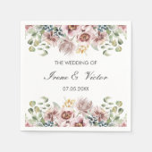 Anemone Blush | Dusty Palette Custom Hochzeit Serviette (Vorderseite)