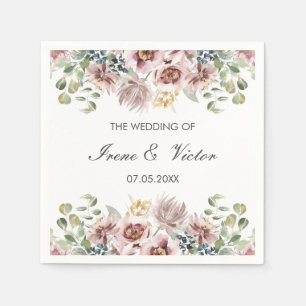 Anemone Blush Dusty Palette Custom Hochzeit Serviette