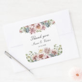 Anemone Blush Dusty Palette Hochzeit Vielen Dank Quadratischer Aufkleber (Umschlag)