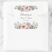 Anemone Blush Dusty Palette Hochzeit Vielen Dank Quadratischer Aufkleber (Tasche)