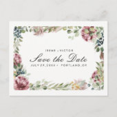 Anemone Blush | Floral Chic WEDDING speichern Sie Ankündigungspostkarte (Vorderseite)