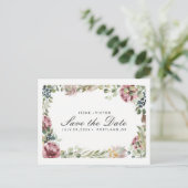 Anemone Blush | Floral Chic WEDDING speichern Sie  Ankündigungspostkarte (Stehend Vorderseite)