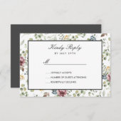 Anemone Blush grau botanische Blume Hochzeit RSVP (Vorne/Hinten)