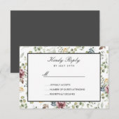 Anemone Blush grau botanische Blume Hochzeit RSVP Karte (Vorne/Hinten)