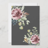 Anemone Blush | Grauromantische Botanische Hochzei Einladung (Rückseite)