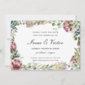 Anemone Blush Pink Neutrale Hochzeit Speichern Sie Einladung (Vorderseite)