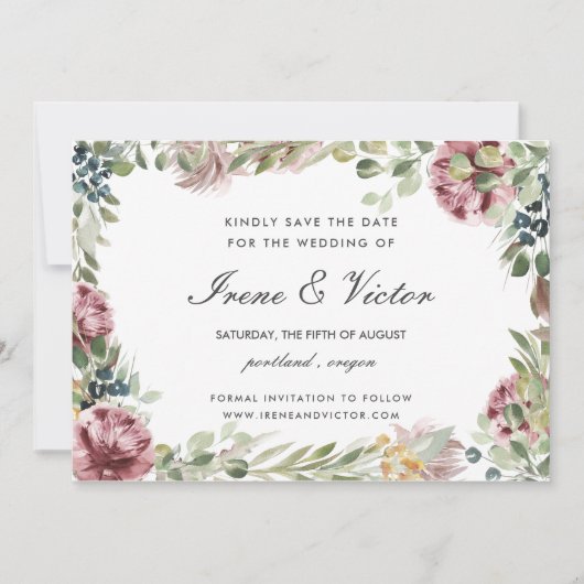 Anemone Blush Pink Neutrale Hochzeit Speichern Sie Einladung (Vorderseite)