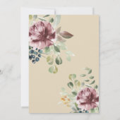 Anemone Blush | Rosa Botanische Hochzeit Einladung (Rückseite)