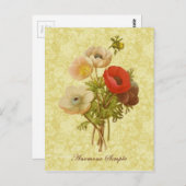 Anemone Botanisch Postkarte (Vorne/Hinten)