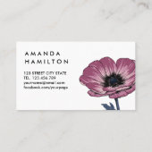 Anemone Botanischer Beruflich Visitenkarte (Rückseite)