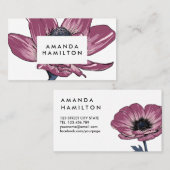 Anemone Botanischer Beruflich Visitenkarte (Vorne/Hinten)