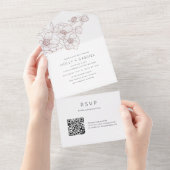 Anemone Bouquet Hochzeit in einer Einladung (Abreißen)