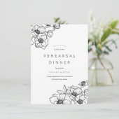 Anemone Bouquet Hochzeit Probe Dinner Einladung (Stehend Vorderseite)