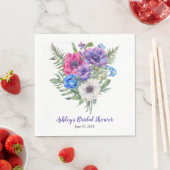 Anemone Bouquet Personalisiert Brautparty Serviette (Beispiel)