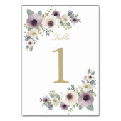 Anemone Bouquet Tischnummer Card (Rückseite)