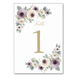 Anemone Bouquet Tischnummer Card