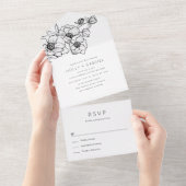 Anemone Bouquet Wedding All In One Einladung (Abreißen)